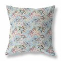 Homeroots 16 in. Light Blue & Red Roses Indoor & Outdoor Throw Pillow 414457